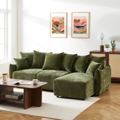 BAÏTA Canapé dangle convertible et réversible 4 places OPALINE tissu vert Vert - Publicité BAÏTA Canapé dangle convertible et réversible 4 places OPALINE tissu vert Vert - Publicité