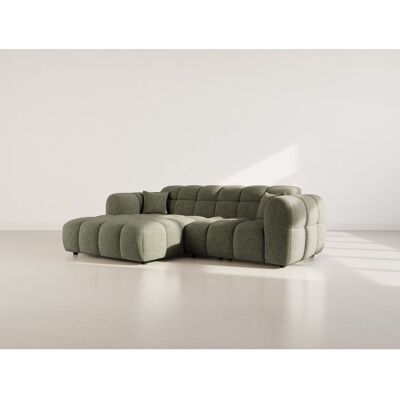 BEST MOBILIER Mini Ray - Canapé dangle gauche 4 places en tissu texturé - Vert Kaki Vert - Publicité BEST MOBILIER Mini Ray - Canapé dangle gauche 4 places en tissu texturé - Vert Kaki Vert - Publicité