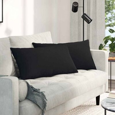 Coussins pour canapé - VIDAXL - 80 x 40 cm - Noir - Lot de 2 - Housses amovibles Noir - Publicité Coussins pour canapé - VIDAXL - 80 x 40 cm - Noir - Lot de 2 - Housses amovibles Noir - Publicité
