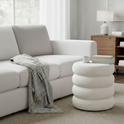 SONGMICS Pouf Rond Rembourré avec Rangement Couvercle Amovible en Tissu Peluche Teddy Blanc Blanc - Publicité SONGMICS Pouf Rond Rembourré avec Rangement Couvercle Amovible en Tissu Peluche Teddy Blanc Blanc - Publicité