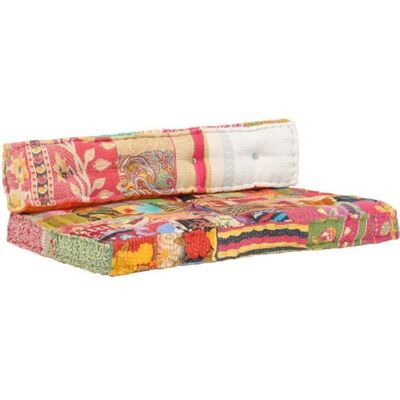 vidaXL Coussin de canapé palette Multicolore Tissu Patchwork - Publicité vidaXL Coussin de canapé palette Multicolore Tissu Patchwork - Publicité