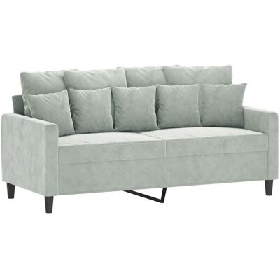 VIDAXL BEAU Canapé à 2 places Gris clair 140 cm Velours SS0000247755 Gris - Publicité VIDAXL BEAU Canapé à 2 places Gris clair 140 cm Velours SS0000247755 Gris - Publicité