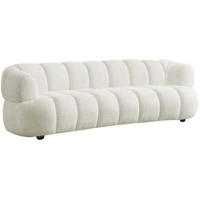 VENTE-UNIQUE Canapé 3 places en tissu bouclette blanc cassé COLIANI Blanc - Publicité VENTE-UNIQUE Canapé 3 places en tissu bouclette blanc cassé COLIANI Blanc - Publicité