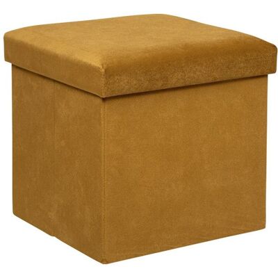 Pouf coffre pliable Lilou Atmosphera - Moutarde - Jaune - Publicité Pouf coffre pliable Lilou Atmosphera - Moutarde - Jaune - Publicité