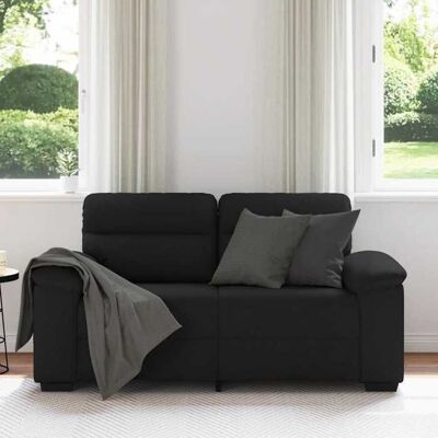 Canapé rembourré 2 places - VIDAXL - Noir - 160x81x84 cm - Tissu polyester - Accoudoirs larges - Moelleux Noir - Publicité Canapé rembourré 2 places - VIDAXL - Noir - 160x81x84 cm - Tissu polyester - Accoudoirs larges - Moelleux Noir - Publicité