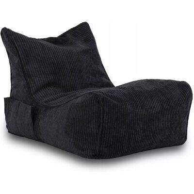 Pouf Ecopuf Vintage Flavio en velours côtelé - Gris II Noir - Publicité Pouf Ecopuf Vintage Flavio en velours côtelé - Gris II Noir - Publicité