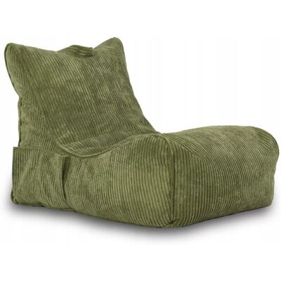 Pouf Ecopuf Vintage Flavio en velours côtelé - Vert Vert - Publicité Pouf Ecopuf Vintage Flavio en velours côtelé - Vert Vert - Publicité
