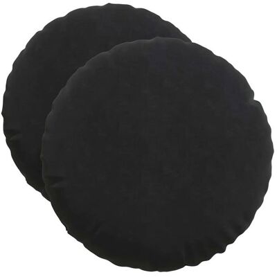 Coussin de siège rond en velours - vidaXL - Ø 40 x 13 cm - Noir - Housses amovibles - Rembourrage polyester Noir - Publicité Coussin de siège rond en velours - vidaXL - Ø 40 x 13 cm - Noir - Housses amovibles - Rembourrage polyester Noir - Publicité