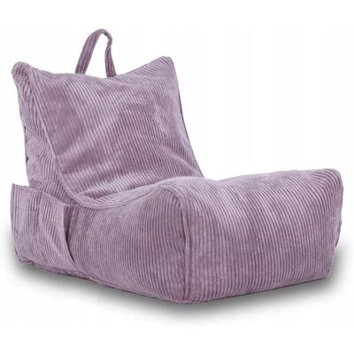 Pouf Ecopuf Vintage Flavio en velours côtelé - Violet Violet - Publicité Pouf Ecopuf Vintage Flavio en velours côtelé - Violet Violet - Publicité