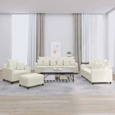 Ensemble de canapés en velours - vidaXL - Crème - 4 pièces - Velours doux - Structure robuste - Fauteuil 78x77x80 cm Beige - Publicité Ensemble de canapés en velours - vidaXL - Crème - 4 pièces - Velours doux - Structure robuste - Fauteuil 78x77x80 cm Beige - Publicité