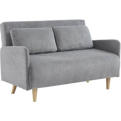 Sweeek Canapé convertible - Panam - 2 places, pieds en bois style scandinave, gris clair - Publicité Sweeek Canapé convertible - Panam - 2 places, pieds en bois style scandinave, gris clair - Publicité