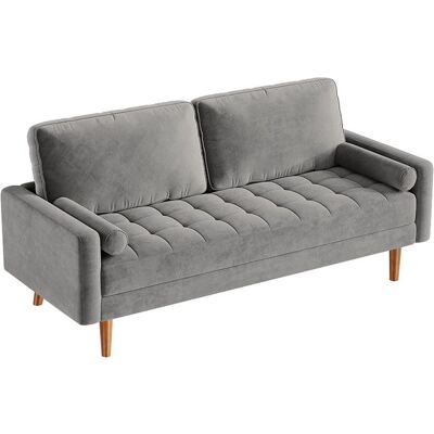 VESGANTTI Canapé 3 Places en Velours GrisCanapé Scandinave avec 2 coussins pour salonFauteuil Moderne78×176×85cm Gris - Publicité VESGANTTI Canapé 3 Places en Velours GrisCanapé Scandinave avec 2 coussins pour salonFauteuil Moderne78×176×85cm Gris - Publicité