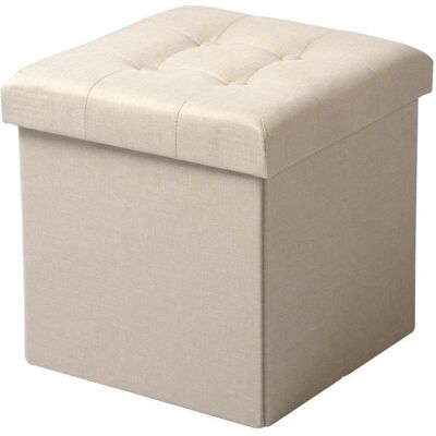 WOLTU Tabouret pouf coffre Boîte de rangement repose-pied cube siège pliable gagner de lespace 375x375x38cm Crème Blanc Beige - Publicité WOLTU Tabouret pouf coffre Boîte de rangement repose-pied cube siège pliable gagner de lespace 375x375x38cm Crème Blanc Beige - Publicité