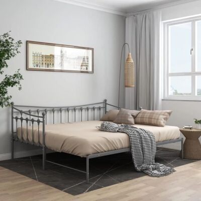 vidaXL Cadre de canapé-lit extensible Gris Métal 90x200 cm Gris - Publicité vidaXL Cadre de canapé-lit extensible Gris Métal 90x200 cm Gris - Publicité