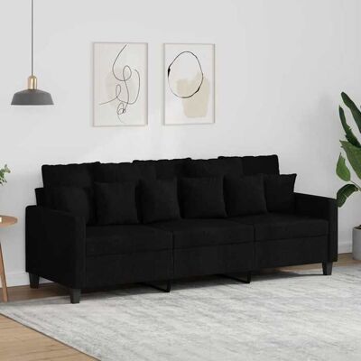 VIDAXL Noir Canapé à 3 places Noir 180 cm Tissu - Canapés H5939 Noir - Publicité VIDAXL Noir Canapé à 3 places Noir 180 cm Tissu - Canapés H5939 Noir - Publicité