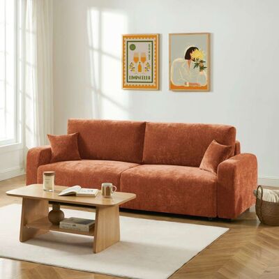 BAÏTA Canapé droit LIVIO Terracotta Orange - Publicité BAÏTA Canapé droit LIVIO Terracotta Orange - Publicité