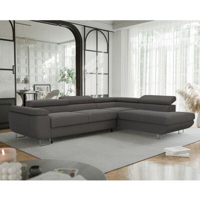 IDOHOME Canapé dangle Droit ANTON - 7 places - Canape Convertible avec Coffre - Tissu avec Reflets Subtils - Anthracite Noir - Publicité IDOHOME Canapé dangle Droit ANTON - 7 places - Canape Convertible avec Coffre - Tissu avec Reflets Subtils - Anthracite Noir - Publicité