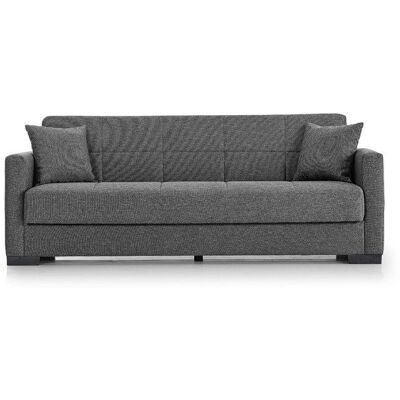 PEGANE Canapé-lit 3 places clic-clac en tissu gris canapé sofa convertible - Longueur 212 x Hauteur 81 x Profondeur 73 cm Gris - Publicité PEGANE Canapé-lit 3 places clic-clac en tissu gris canapé sofa convertible - Longueur 212 x Hauteur 81 x Profondeur 73 cm Gris - Publicité