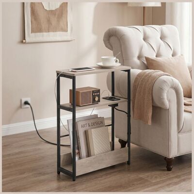 VASAGLE Bout de Canapé avec Prises et Ports USB 3 Niveaux 45 x 18 x 58 cm Ivoire Clair et Noir Beige - Publicité VASAGLE Bout de Canapé avec Prises et Ports USB 3 Niveaux 45 x 18 x 58 cm Ivoire Clair et Noir Beige - Publicité