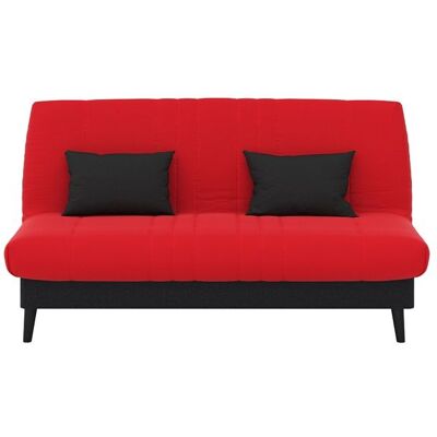 RELAXIMA Banquette convertible Elios clic clac couchage 130 x 190 avec rangement intégré + 2 coussins OFFERTS Pearl rouge Rouge - Publicité RELAXIMA Banquette convertible Elios clic clac couchage 130 x 190 avec rangement intégré + 2 coussins OFFERTS Pearl rouge Rouge - Publicité