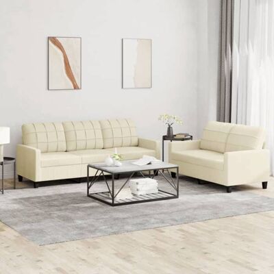 vidaXL Ensemble de Canapés avec Coussins 2 pcs Canapés avec Accoudoirs et Dossier Ensemble de Meubles Mobilier de Salle 3201379 Beige - Publicité vidaXL Ensemble de Canapés avec Coussins 2 pcs Canapés avec Accoudoirs et Dossier Ensemble de Meubles Mobilier de Salle 3201379 Beige - Publicité