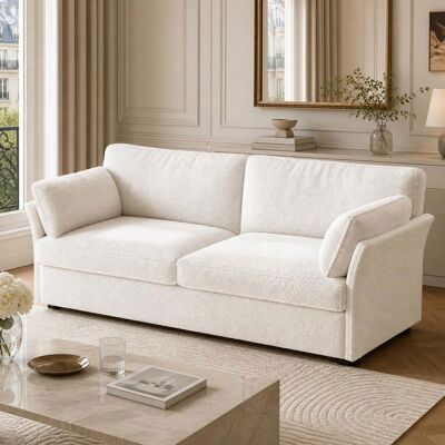 Guyii canapé 2 places Soft et confortable en duvet Teddy meubles de salon design moderne et minimaliste blanc cassé Blanc - Publicité Guyii canapé 2 places Soft et confortable en duvet Teddy meubles de salon design moderne et minimaliste blanc cassé Blanc - Publicité