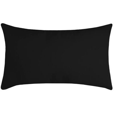 Coussin décoratif - Stof - 30x50 cm - Noir - Modèle Nelson - 100% polyester - Confortable - Élégant Noir - Publicité Coussin décoratif - Stof - 30x50 cm - Noir - Modèle Nelson - 100% polyester - Confortable - Élégant Noir - Publicité