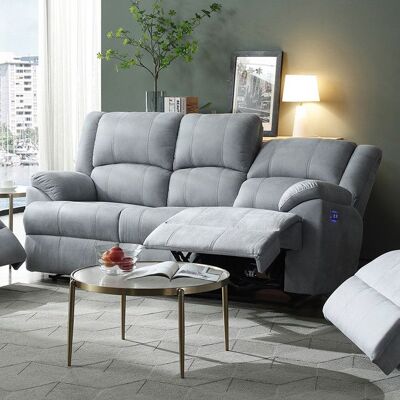 AUTRE Canapé 3 places relax électrique M1806 Gris - Publicité AUTRE Canapé 3 places relax électrique M1806 Gris - Publicité