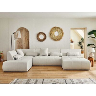 BEST MOBILIER Onyx - canapé panoramique dangle gauche 7 places - en tissu - Beige Beige - Publicité BEST MOBILIER Onyx - canapé panoramique dangle gauche 7 places - en tissu - Beige Beige - Publicité