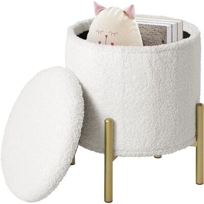 EUGAD Tabouret avec Espace de Rangement Pouf Pliable avec Pieds Métalliques Couvercle Rembourré 35x35x41cm Blanc E0EG0037 Blanc - Publicité EUGAD Tabouret avec Espace de Rangement Pouf Pliable avec Pieds Métalliques Couvercle Rembourré 35x35x41cm Blanc E0EG0037 Blanc - Publicité