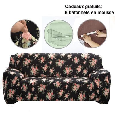 Housse de Canapé Extensible 3 Places - LEOCLOTHO - Noir - Déhoussable - Extensible - Synthétique Noir - Publicité Housse de Canapé Extensible 3 Places - LEOCLOTHO - Noir - Déhoussable - Extensible - Synthétique Noir - Publicité