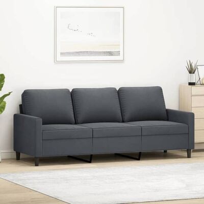 VIDAXL Solde dété Canapé confortable Canapé à 3 places Gris foncé 180cm Velours 631677 Gris - Publicité VIDAXL Solde dété Canapé confortable Canapé à 3 places Gris foncé 180cm Velours 631677 Gris - Publicité