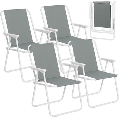 WOLTU Lot de 4 Chaises de Camping Dossier Portables et Légères Chaise de Pêche avec Accoudoirs Gris Foncé CPS8151dgr-4 Gris - Publicité WOLTU Lot de 4 Chaises de Camping Dossier Portables et Légères Chaise de Pêche avec Accoudoirs Gris Foncé CPS8151dgr-4 Gris - Publicité