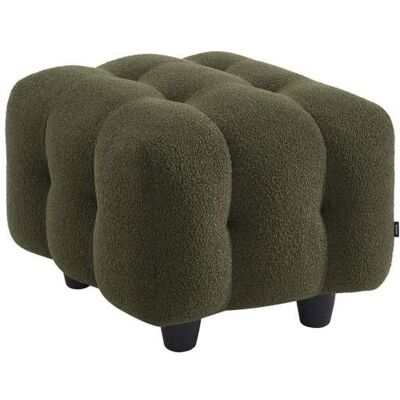 SWEEEK Pouf. module pour canapé. repose-pieds pour canapé 2 places en bouclette texturée kaki L 69 x P 59 x H 48cm - Leon Vert - Publicité SWEEEK Pouf. module pour canapé. repose-pieds pour canapé 2 places en bouclette texturée kaki L 69 x P 59 x H 48cm - Leon Vert - Publicité