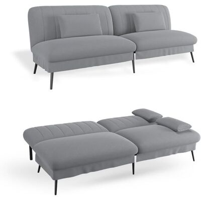 COMHOMA Canapé Convertible 3 Places Canapé-lit Pliable - Canapé 2 en 1 Dossier réglable 5 Niveaux Gris Gris - Publicité COMHOMA Canapé Convertible 3 Places Canapé-lit Pliable - Canapé 2 en 1 Dossier réglable 5 Niveaux Gris Gris - Publicité