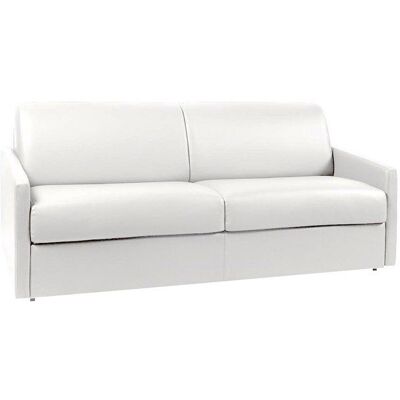 Vente-Unique Calife Canapé-Lit Blanc Cuir Synthétique - Publicité Vente-Unique Calife Canapé-Lit Blanc Cuir Synthétique - Publicité