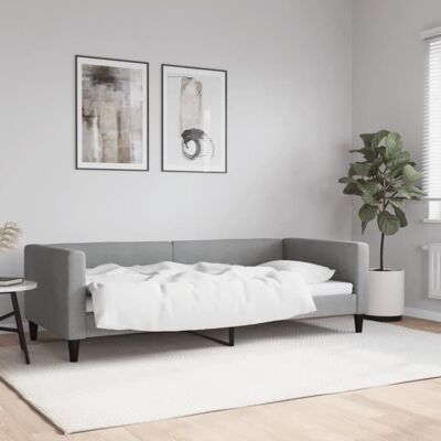 vidaXL Lit de repos sans matelas gris clair 90x200 cm tissu 353983 Gris - Publicité vidaXL Lit de repos sans matelas gris clair 90x200 cm tissu 353983 Gris - Publicité