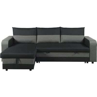 Canapé dangle réversible/convertible en tissu Victor - 3 places - Noir Noir - Publicité Canapé dangle réversible/convertible en tissu Victor - 3 places - Noir Noir - Publicité