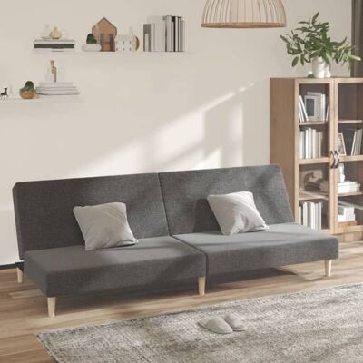 vidaXL Canapé-lit à 2 places gris clair tissu 375723 Gris - Publicité vidaXL Canapé-lit à 2 places gris clair tissu 375723 Gris - Publicité
