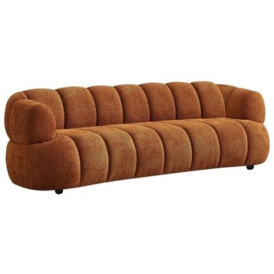 VENTE-UNIQUE Canapé 3 places en tissu bouclette terracotta COLIANI Orange - Publicité VENTE-UNIQUE Canapé 3 places en tissu bouclette terracotta COLIANI Orange - Publicité