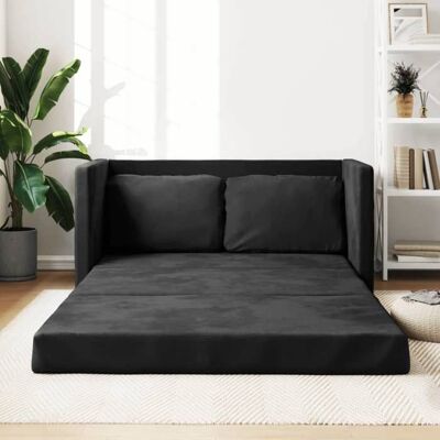 VIDAXL Canapé Relax convertible CLOUD - Canapé-lit 2 en 1 noir 122x204x55 cm velours 4787 Noir - Publicité VIDAXL Canapé Relax convertible CLOUD - Canapé-lit 2 en 1 noir 122x204x55 cm velours 4787 Noir - Publicité