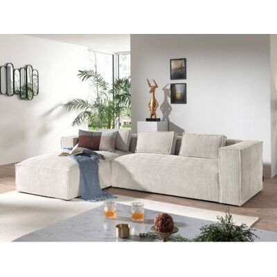 BEST MOBILIER Stella - canapé dangle gauche en velours côtelé - 4 places - Beige Beige - Publicité BEST MOBILIER Stella - canapé dangle gauche en velours côtelé - 4 places - Beige Beige - Publicité