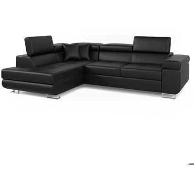 Canapé dangle convertible Antoni - MENZZO - Simili Noir - 6 places - Têtières relevables Noir - Publicité Canapé dangle convertible Antoni - MENZZO - Simili Noir - 6 places - Têtières relevables Noir - Publicité