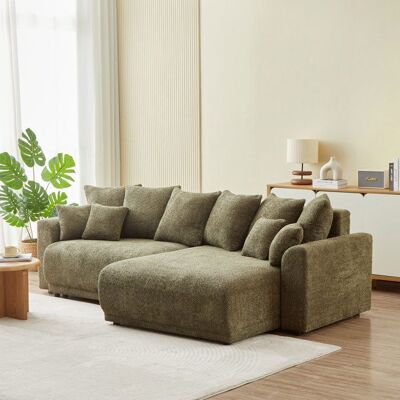 BAÏTA Canapé dangle convertible et réversible SOLINE 4 places tissu vert Vert - Publicité BAÏTA Canapé dangle convertible et réversible SOLINE 4 places tissu vert Vert - Publicité