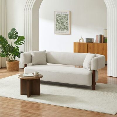 BAÏTA Canapé droit fixe BRAZZA 3 places tissu beige Beige - Publicité BAÏTA Canapé droit fixe BRAZZA 3 places tissu beige Beige - Publicité