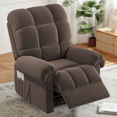 DRIPEX Fauteuil de Relax Réglable électrique en Velours TeddyFauteuil Canapé Réglable 90 à 150° pour salonchambres à coucherMarron Marron - Publicité DRIPEX Fauteuil de Relax Réglable électrique en Velours TeddyFauteuil Canapé Réglable 90 à 150° pour salonchambres à coucherMarron Marron - Publicité