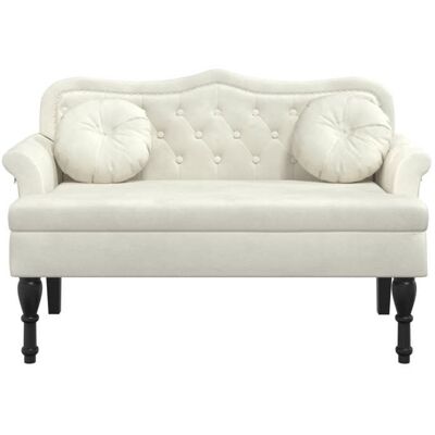VIDAXL SALE dhiver Banc dentrée/salon - SOLOMON - 1-2 Place - avec coussins crème 1205x65x75 cm - velours bb660 Blanc - Publicité VIDAXL SALE dhiver Banc dentrée/salon - SOLOMON - 1-2 Place - avec coussins crème 1205x65x75 cm - velours bb660 Blanc - Publicité