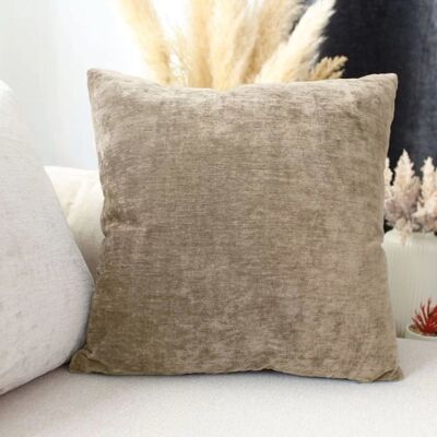 Eden Coussin velours 40 x 40 cm Taupe Velvet Marron - Publicité Eden Coussin velours 40 x 40 cm Taupe Velvet Marron - Publicité