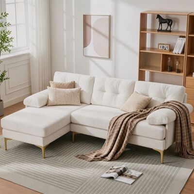 LUONIANS Canapé dangle 1875×130×79 cm canapé 3 places 3 coussins dassise pieds en métal fonction inclinablechenilleaccoudoirsbeige Beige - Publicité LUONIANS Canapé dangle 1875×130×79 cm canapé 3 places 3 coussins dassise pieds en métal fonction inclinablechenilleaccoudoirsbeige Beige - Publicité
