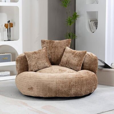 Lemonbest Pouf poire avec trois coussins pour Convient pour la chambre et le salon Lazy Canapé 108×108×52 cm - chenille Marron Marron - Publicité Lemonbest Pouf poire avec trois coussins pour Convient pour la chambre et le salon Lazy Canapé 108×108×52 cm - chenille Marron Marron - Publicité
